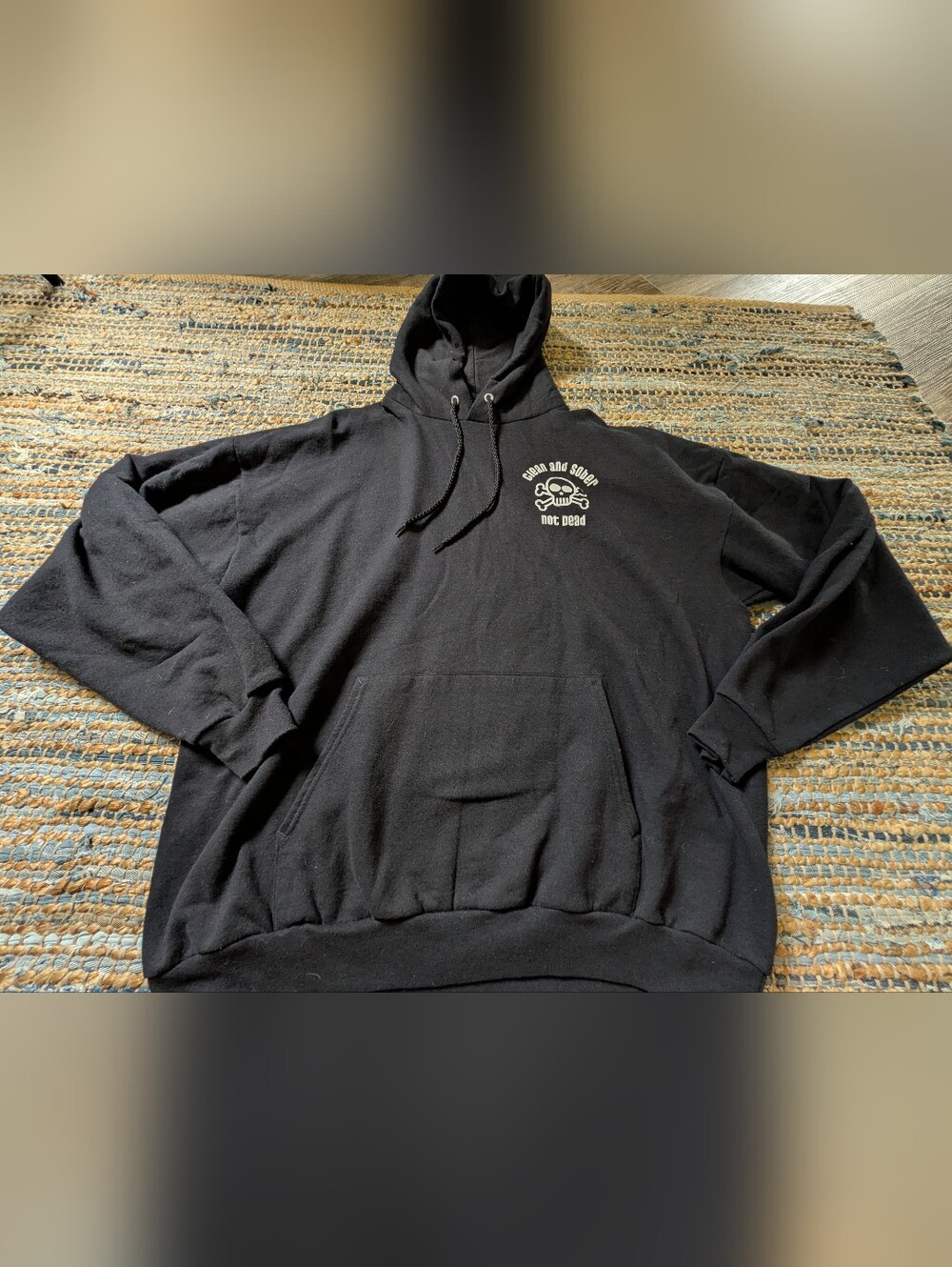 Clean and Sober Not Dead Skull Graphic Hoodie XL Black Recovery Sweatshirt - Picture 2 of 7
